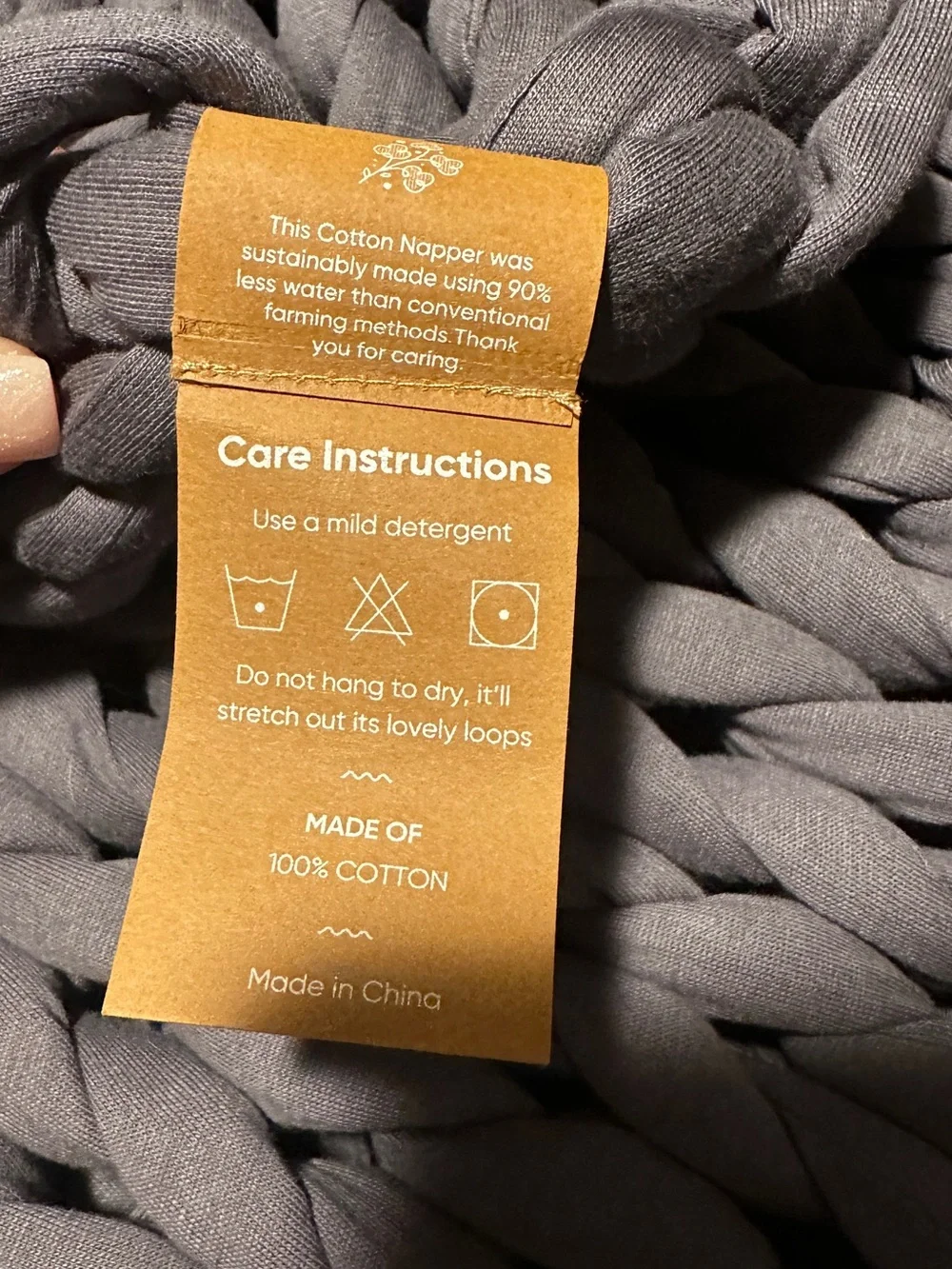 NWT Bearaby Cotton Weighted Blanket in Asteroid Grey 25lb